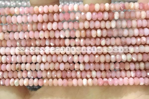 CRB3202 15.5 inches 2.5*4mm faceted rondelle pink opal beads