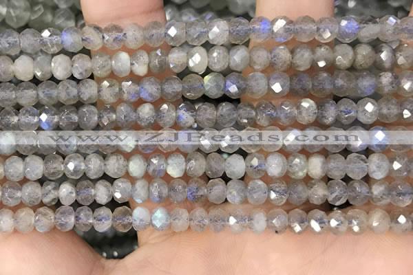 CRB3211 15.5 inches 3.5*5mm faceted rondelle labradorite beads