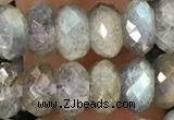 CRB3213 15.5 inches 5*10mm faceted rondelle labradorite beads