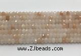 CRB3217 15.5 inches 4*6mm faceted rondelle pink aventurine jade beads wholesale