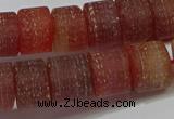 CRB325 15.5 inches 8*12mm tyre matte red agate gemstone beads