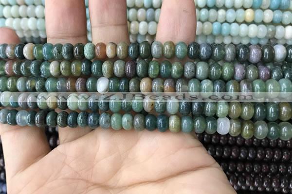 CRB4043 15.5 inches 4*6mm rondelle Indian Agate beads wholesale