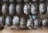CRB4045 15.5 inches 4*6mm rondelle Chinese snowflake obsidian beads
