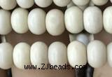 CRB4050 15.5 inches 4*6mm rondelle white fossil jasper beads wholesale