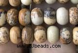 CRB4051 15.5 inches 4*6mm rondelle picture jasper beads wholesale