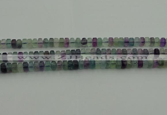 CRB406 15.5 inches 5*8mm rondelle fluorite gemstone beads