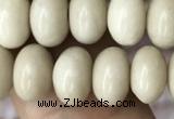 CRB4072 15.5 inches 5*8mm rondelle white fossil jasper beads wholesale