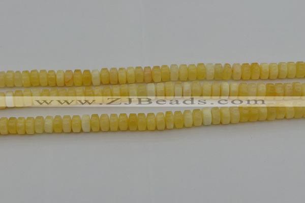 CRB410 15.5 inches 5*8mm rondelle yellow jade beads wholesale