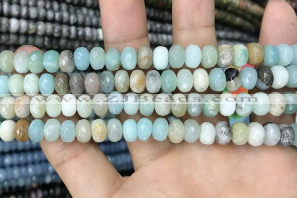 CRB4100 15.5 inches 4*6mm faceted rondelle amazonite beads