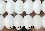 CRB4113 15.5 inches 5*8mm faceted rondelle white porcelain beads