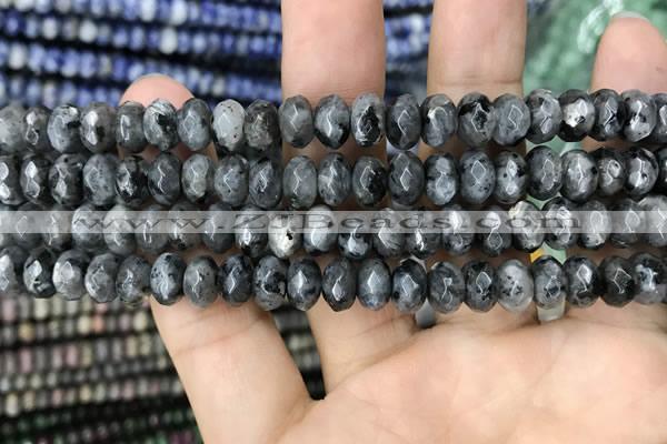 CRB4121 15.5 inches 5*8mm faceted rondelle black labradorite beads