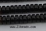 CRB418 15.5 inches 5*8mm rondelle black agate beads wholesale