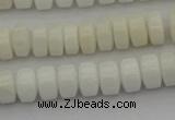 CRB423 15.5 inches 5*8mm rondelle white porcelain beads wholesale