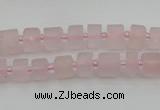 CRB450 15.5 inche 5*8mm tyre matte rose quartz gemstone beads