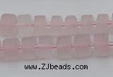 CRB451 15.5 inche 6*10mm tyre matte rose quartz gemstone beads