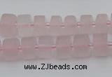 CRB451 15.5 inche 6*10mm tyre matte rose quartz gemstone beads