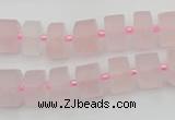 CRB452 15.5 inche 7*11mm tyre matte rose quartz gemstone beads