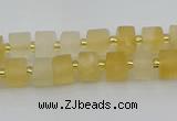 CRB453 15.5 inche 5*8mm tyre matte citrine gemstone beads