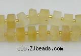 CRB454 15.5 inche 6*10mm tyre matte citrine gemstone beads