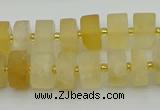 CRB455 15.5 inche 8*12mm tyre matte citrine gemstone beads