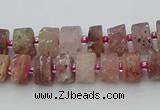 CRB460 15.5 inche 6*10mm tyre matte strawberry quartz gemstone beads