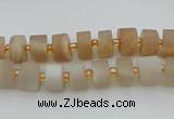 CRB462 15.5 inche 5*8mm tyre matte moonstone gemstone beads