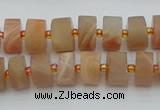 CRB464 15.5 inche 8*12mm tyre matte moonstone gemstone beads