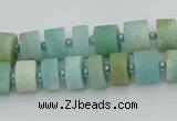 CRB469 15.5 inche 6*10mm tyre matte amazonite gemstone beads