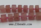 CRB478 15.5 inches 6*10mm tyre strawberry quartz beads wholesale