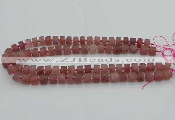 CRB478 15.5 inches 6*10mm tyre strawberry quartz beads wholesale
