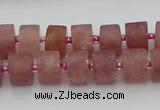 CRB479 15.5 inches 7*12mm tyre strawberry quartz beads wholesale