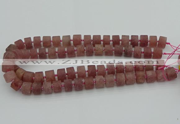 CRB480 15.5 inches 8*14mm tyre strawberry quartz beads wholesale