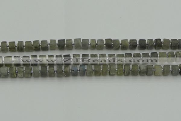 CRB483 15.5 inches 6*10mm tyre labradorite gemstone beads