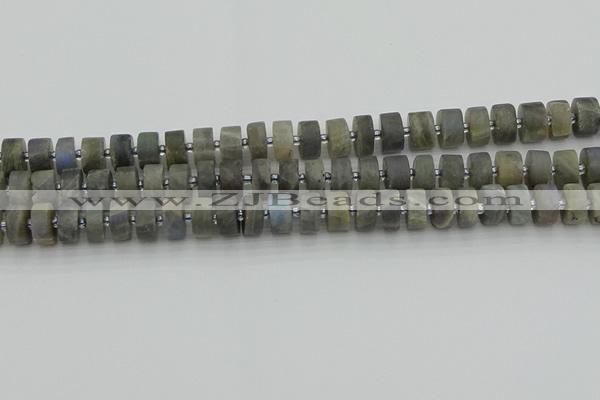 CRB484 15.5 inches 7*12mm tyre labradorite gemstone beads
