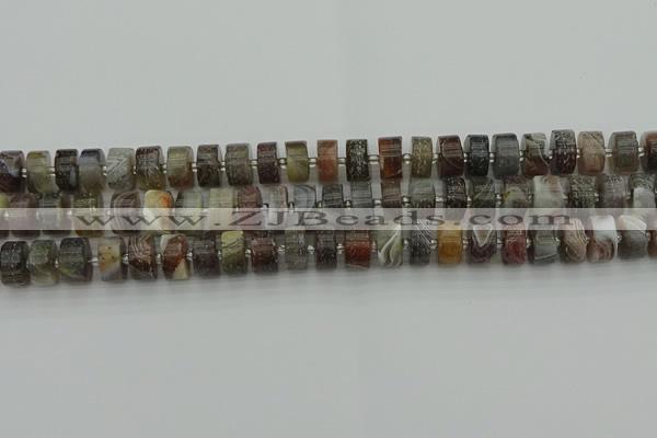 CRB488 15.5 inches 6*10mm tyre matte botswana agate beads wholesale