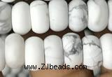 CRB5000 15.5 inches 4*6mm rondelle matte white howlite beads wholesale