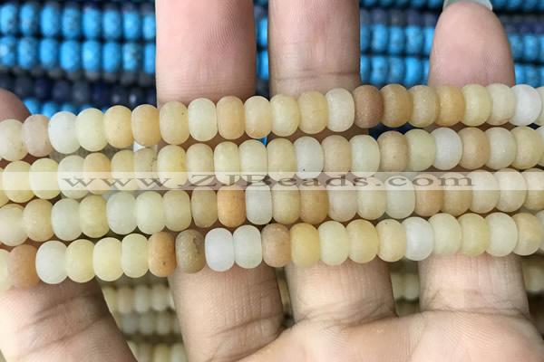 CRB5002 15.5 inches 4*6mm rondelle matte yellow aventurine beads