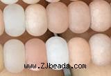 CRB5003 15.5 inches 4*6mm rondelle matte pink aventurine beads