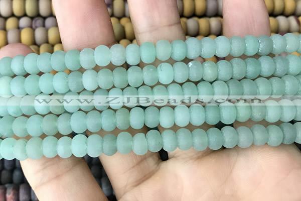 CRB5004 15.5 inches 4*6mm rondelle matte green aventurine beads