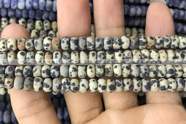 CRB5009 15.5 inches 4*6mm rondelle matte dalmatian jasper beads