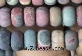 CRB5012 15.5 inches 4*6mm rondelle matte picasso jasper beads