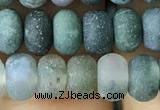 CRB5018 15.5 inches 4*6mm rondelle matte moss agate beads wholesale