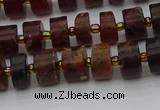 CRB505 15.5 inches 5*8mm tyre orange garnet beads wholesale