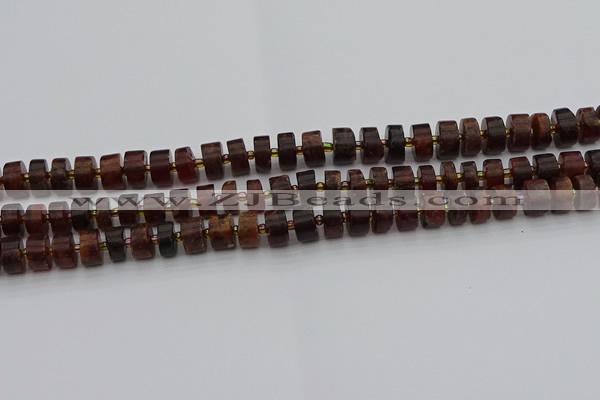 CRB505 15.5 inches 5*8mm tyre orange garnet beads wholesale