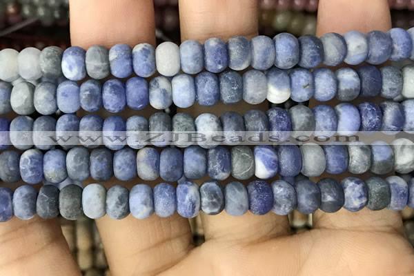 CRB5056 15.5 inches 5*8mm rondelle matte sodalite beads wholesale