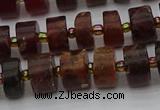 CRB506 15.5 inches 6*10mm tyre orange garnet beads wholesale