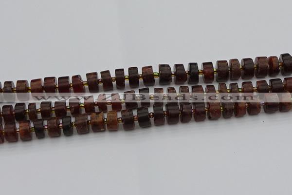 CRB506 15.5 inches 6*10mm tyre orange garnet beads wholesale