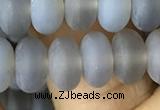 CRB5065 15.5 inches 5*8mm rondelle matte grey agate beads wholesale