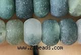 CRB5068 15.5 inches 5*8mm rondelle matte moss agate beads wholesale