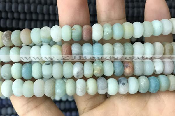 CRB5070 15.5 inches 5*8mm rondelle matte amazonite beads wholesale